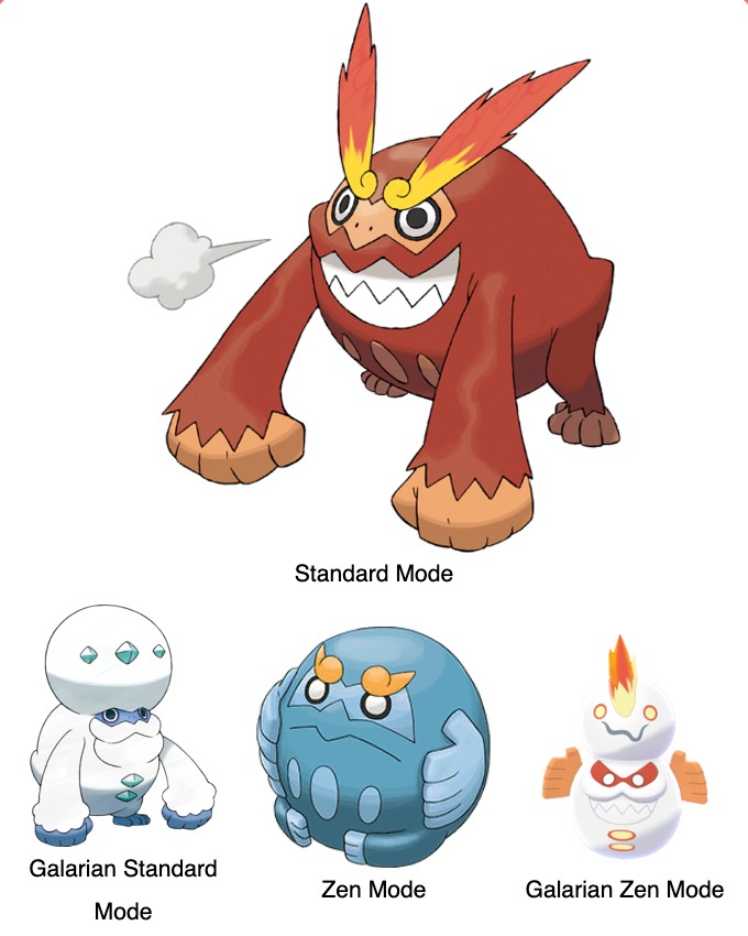 a mix of two red and white simian-like Pokémon