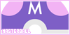 100x50 button pastel style depicting a Master Ball