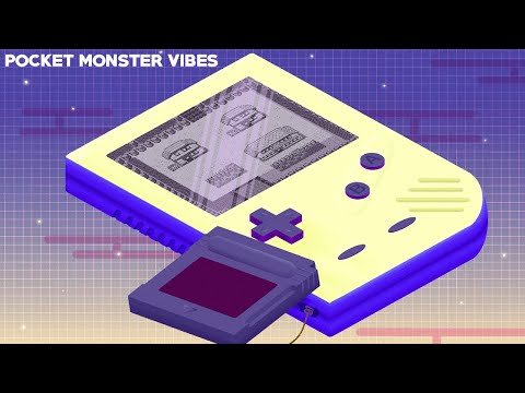 an illustration of a game boy and game boy cartridge with the title Pocket Monster Vibes at the top